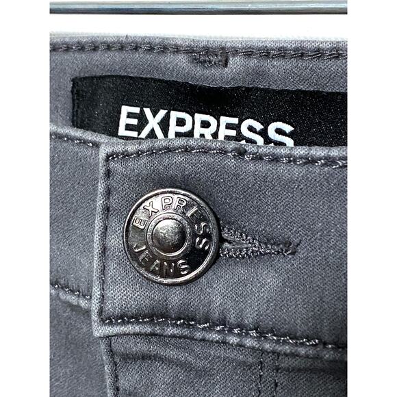 Express Legging Mid Rise Jeans Gray Denim Womens 2S 2 Short Stretch Classic Y2K - Picture 6 of 8